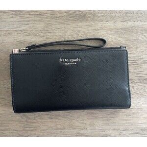 Kate Spade Madison Double Zip Saffiano Leather Wristlet Black KC588 $169